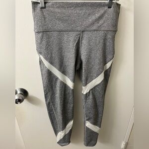 Aerie Gray Striped Activewear Leggings